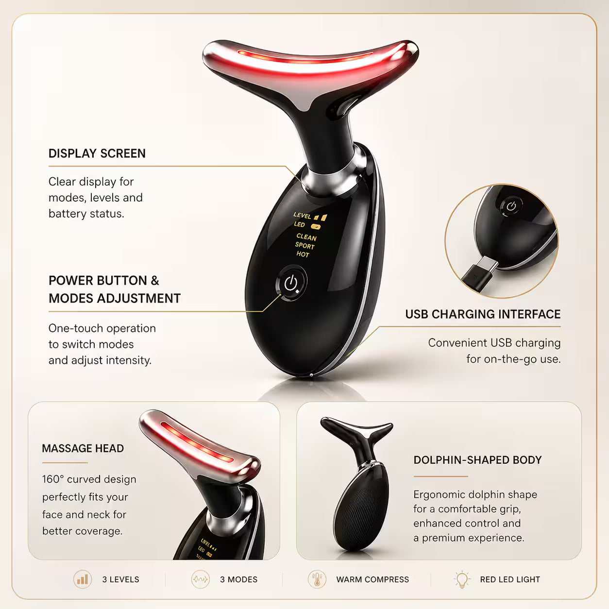Unplugged Beauty Radiance Lift Pro – Face & Neck Toning Tool