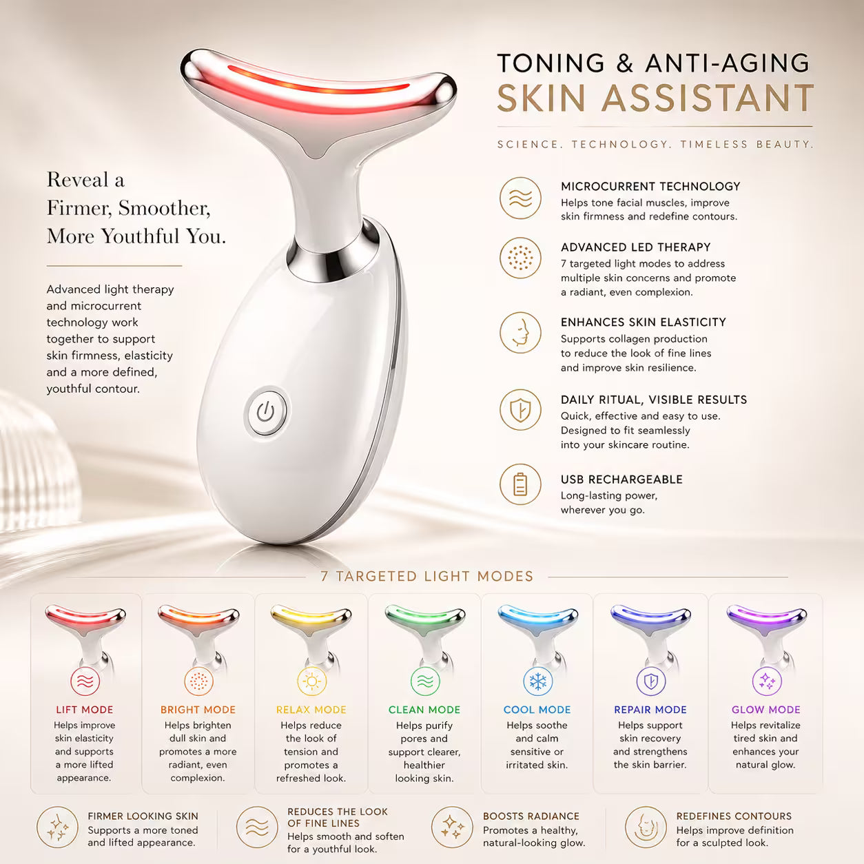 Unplugged Beauty Radiance Lift Pro – Face & Neck Toning Tool